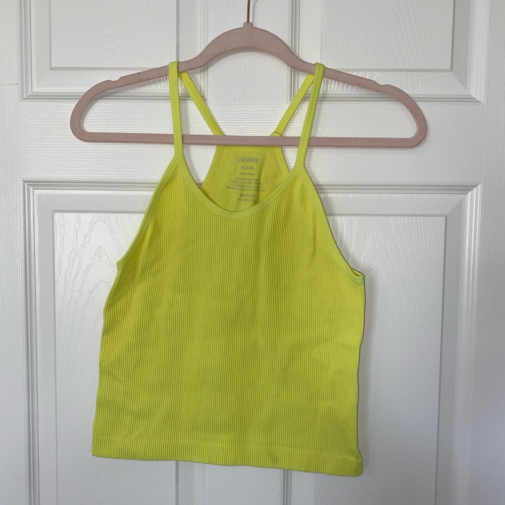 Amazon Neon Lime Ribbed Double-Strap Tank Top